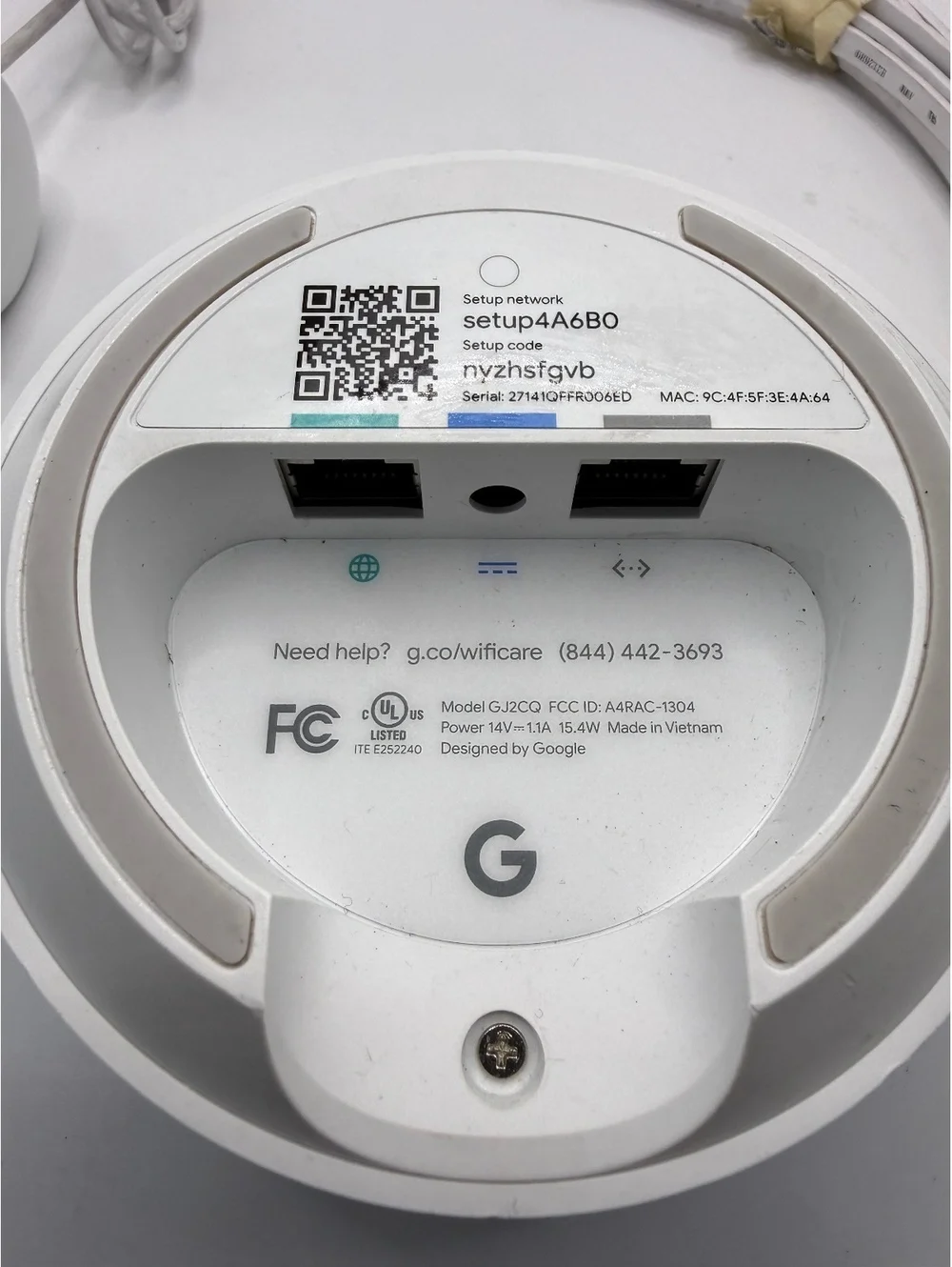 Google gj2cq  Wifi Router with Power Adapter and Ethernet Cable